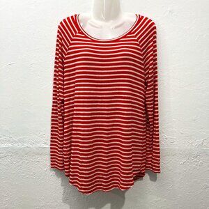 American Eagle Soft & Sexy Jegging T Womens Red White Stripe Long Sleeves M